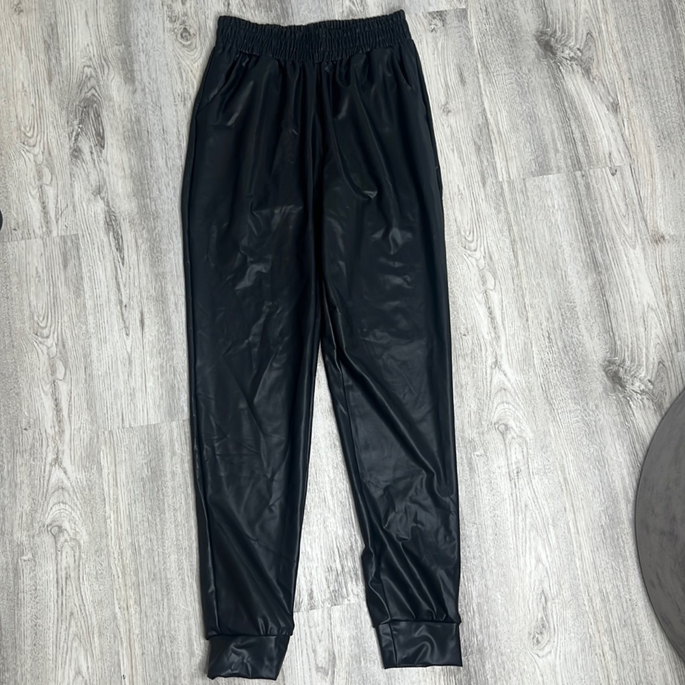 Black leather pants